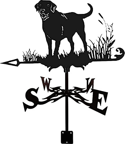 CLRAWSHB Veleta de Labrador, Veleta de Perro, Veleta de Silueta de Perro Sabueso, Veleta, Herramientas de Medición con Revestimiento, Veleta