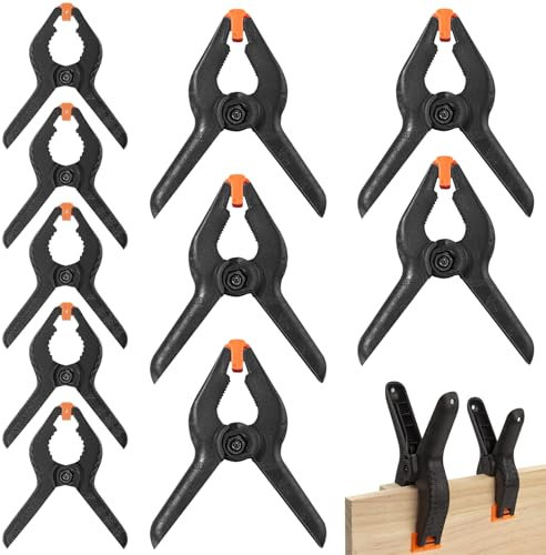 Federklemmen, robuste Nylon-Federklammern, 7,6 cm, Kunststoff-Holzklemmen und 5,1 cm Musselin-Klemme für DIY-Projekte, Fotostudios, Fotohintergrund, 12,7 x 7,6 cm + 12,7 x 5,1 cm, 10 Stück