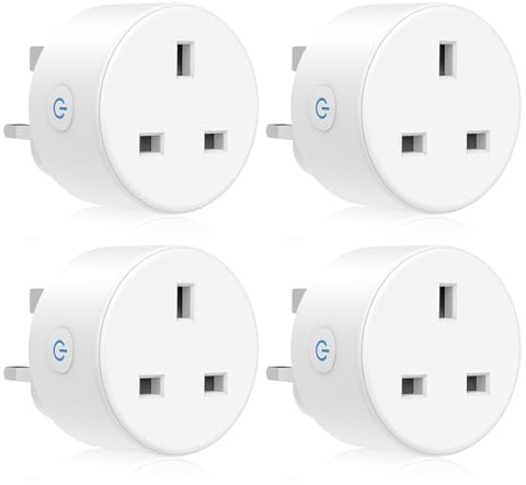 Elelink Smart Plug WiFi Alexa Plugs, Smart Home Mini Outlet 13A Wireless Timer Socket 4 Pack Works with Amazon Alexa (Echo and Echo Dot), Google Home, SmartThings, No Hub Required, 2.4 GHz