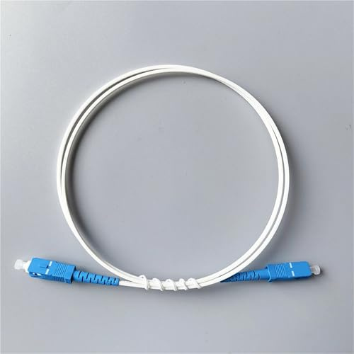 HAIZHI Cavo Flessibile in Fibra Simplex Single Mode FTTH Cavo Flessibile for Fibra Ottica for Interni Cavo Patch SC/UPC-SC/UPC 1m/2m for Modem Internet(1MUPC with Adapter)