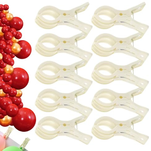 Federklemmen Für Ballonbogen - Extra Stabile 10er Set Halteclips, Belastbare Hintergrund Klammern | Praktische Bastel Werkzeuge Für Party Hochzeit Geburtstag Dekoration, Heimwerkerprojekte, Fotostudio