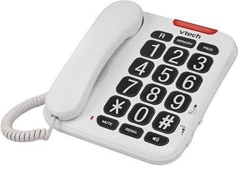 VTech Téléphone Filaire Larges Touches pour Les séniors Con Cable Con dígitos parlantes y botón Grande, indicador Visual de Timbre, marcación rápida, altavoz | SA3100