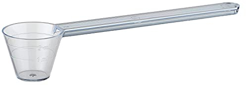 Cucchiaio dosatore piccolo 3 ml, 9,5 cm, trasparente con scala 1 ml e 2 ml, 3 ml