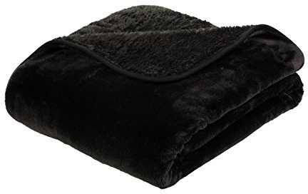 Gözze - Premium Cashmere-Feeling Wohn- und Kuscheldecke, 500 g/m², 220 x 240 cm - Schwarz