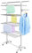 Todeco - Etendoir à Linge, Etendage à Linge - Matériau: Tubes en Acier Inoxydable - Charge maximale: 3 kg par Barre de Support - 4 étagères, Blanc, avec des Ailes et Une Barre supérieure étendue
