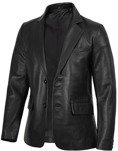 Blingsoul Black Leather Blazer for Men | [1500564] Blazer Jacket, L