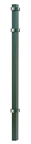 Eckpfosten 60 x 60 mm, 4 Stück, anthrazit oder grün - von 140- bis 260 cm - verzinkter Stahl mit Pulverbeschichtung - inkl. Befestigung und Abdeckkappen (160 cm - Grün)