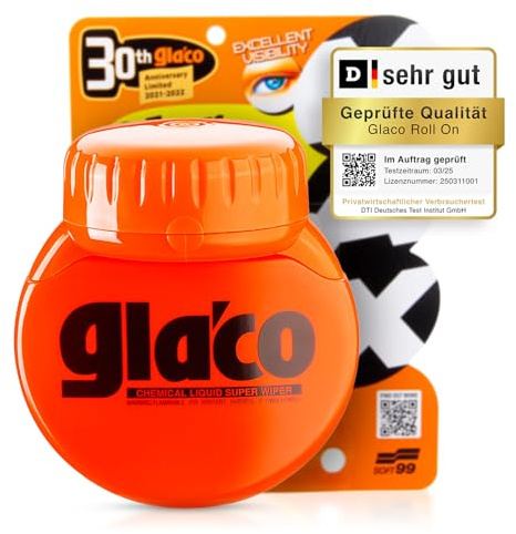 Soft99 Glaco Roll On Max (300ml) Scheibenversiegelung Auto, Regenabweiser Autoscheiben, Glas Versiegelung, Auto Scheibenversiegelung mit Abperleffekt, Regenabweiser Auto Fenster & Dusche Versiegelung