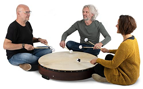 Classic Cantabile TD-36 große Rahmentrommel für Kinder und Erwachsene | Allgemein, Mit Naturhaut bespannt, Kraftvolle, energetische Wirkung, Tiefe: 15, 5 cm, Durchmesser: 36 (89 cm), Gewicht: 4