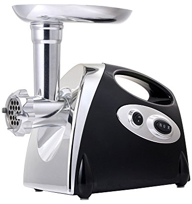 Fleischwolf Elektrisch, 2800W Fleisch Maschine, Schwarz Fleischwolf mit Wurstfüller, Multi Küchenmaschine, 3 in 1 Edelstahl Fleischwolf Meat Grinder mit 3 Mahlplatten für den Hausgebrauch