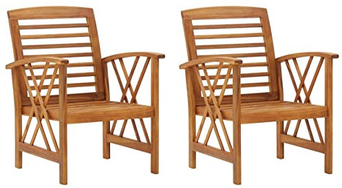 GuyAna Gartenstühle 2 STK. Massivholz Akazie Balkon Sessel Balkon MöBel Set Outdoor BalkonstüHle GartenstüHle Gartenstuhl Set Lounge-Sessel 310266
