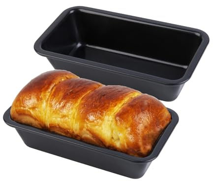 ICEBLUEOR 2 PCS Loaf Tins for Baking, Non Stick Bread Tin Bread Baking Tin, Rectangular Loaf Pan Baking Moulds for Bread Banana Cake(15.6 x 8.8 x 4 cm)