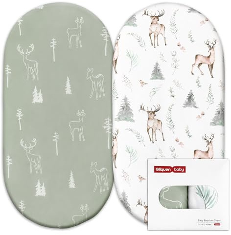 GLLQUEN BABY 2-pack formsydda lakan för babyvagnar, barnvagnslakan monterade, 100 % mikrofiber Oeko-tex100 mysig och andningsbar spjälsäng baby barnkorg lakan för pojke och flicka, lättskött mjukt