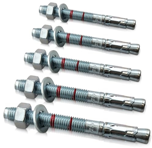 Schwerlastdübel M10 x 120 verzinkt 5 Stück - ETA Zulassung | Option 7 für ungerissenen Beton | Beton-Anker für schwere Lasten | Bolzenanker Betonanker Ankerbolzen Schwerlastduebel | M8 M10 M12