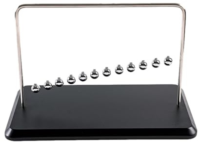 Large Newtons Cradle with 12 Balls, 14.5 Newtons Cradle Balance Balls, Science Physics Desk Toys, Offices Home Desk Decoration, Calm Down Fidgets(Black Wooden Base)