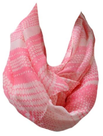 Loop-Schal Halstuch uch Schlauchschal Loopschal Rundschal Damenschal mit Punkte Muster (Rosa)