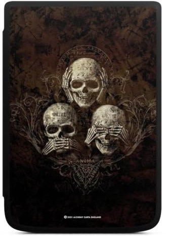 DeinDesign Coque pour liseuse Compatible avec Vivlio Touch HD Plus Etui pour liseuse Protection pour liseuse Têtes de Mort Art Gothique