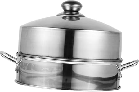 COLLBATH Stainless Steel Steamer Basket Steamer Cookware Rustproof Lid for Family