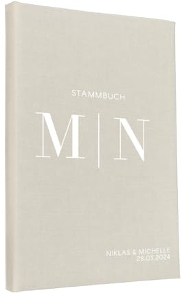 Hochzeitideal Stammbuch der Familie 'Luna' Nr. 310 inkl. Personalisierung (Creme, A5 mit 4-Fach Ringmechanik)