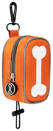 Tnfeeon Hundekotbeutelhalter für die Leine, Kotbeutelspender mit Karabiner, Leicht & Langlebig, Orange – Praktischer Kotbeutelhalter für unterwegs