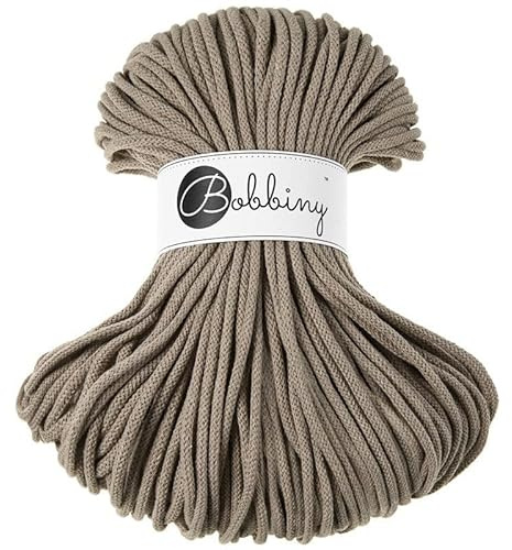 Bobbiny Makramee-Schnur, geflochten, 5 mm, 100 m, Kaffeefarben