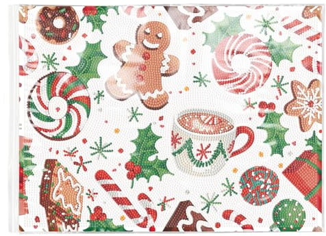 SPEPROECO Christmas Decoration Diamond Art Painting Place Mats Santa Claus Diamond Art Table Mats Reindeer Rhinestone An-ti-slip Placemat DIY Xmas Crafts for Kids Adults