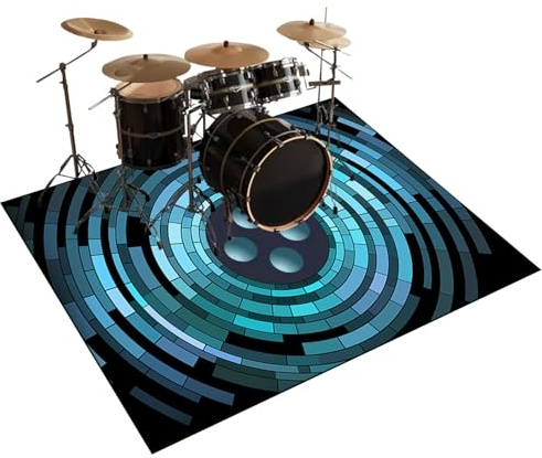 Qesjodfu Schlagzeugteppich 110 x 80 cm Schallschutz Teppich Drum-Teppich Schallschutzmatte Professionelle Drum Teppich Musikinstrumente Bodenmatte rutschfest Schlagzeugteppiche Trommelteppich