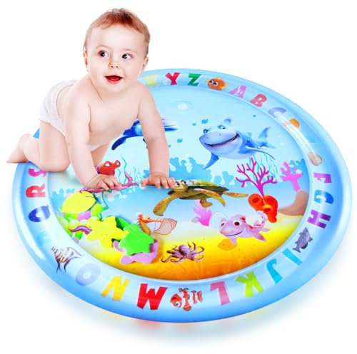 UICCVOKK Wassermatte Baby, 66x50 CM Wasserspielmatte Baby Wassermatte, Bpa Frei Wasserspielmatte Spielzeug, 3 6 9 Monate Wasser Spielmatte für Aufblasbare, Bauchzeit Matte Babymatte