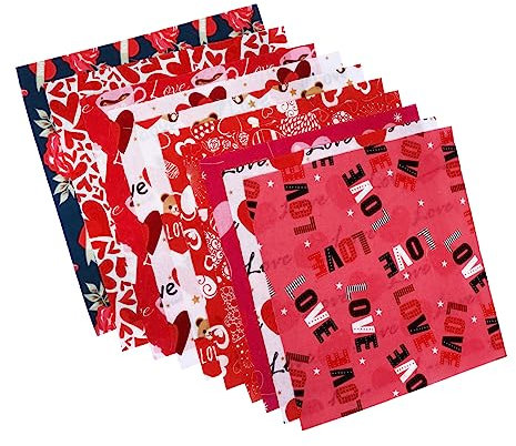 Uonlytech 30blätter Teiliges Patchwork Stoffset Für Valentinstag Liebevolle Für Kreative Bastelprojekte Für Kissen Taschen Und