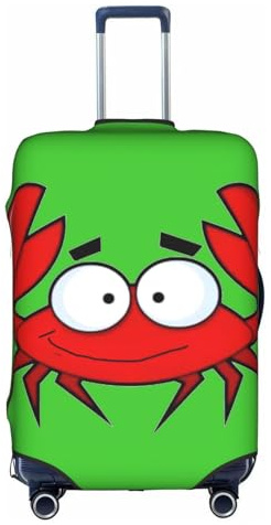 GXUNGT Reisegepäckhülle mit Cartoon-Krabben-Druck, personalisierbar, faltbar, perfekt für alle Reisenden, weiß, M