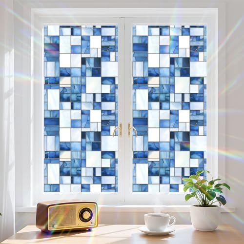 Window Privacy Film Frosted Glass Window Sticker Window Film Static Glass Cling Tint Non-Adhesive for Home Door Decorative Frosting Cover 17.5 X 39.3 inch