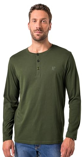 JP1880 T-Shirt à Manches Longues pour Homme Grandes Tailles Grandes Tailles L-8XL Henley Basique Chemise à Manches Longues Boutonnière jusqu'à 8XL