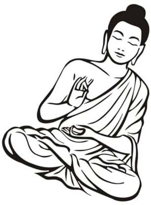 LIFKOME Stickers Bouddha Muraux Amovibles en Pvc Noir, Faciles à Poser Retirer, pour Salon, Chambre ou Carrelage, Décoration Créative