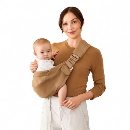 Mochila portabebés Ergobaby Upsie Sling, mochila ergonómica para bebés y niños pequeños a partir de 6 meses (7,7-20,4 kg), cambio espontáneo entre caminar y ser llevado en brazos, Camel