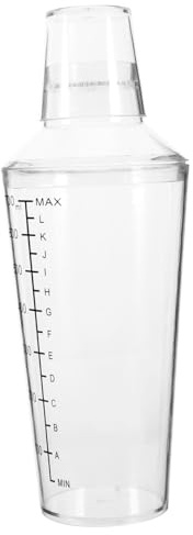 DOITOOL Shaker Cocktail in Trasparente con Bilancia Integrata Bicchiere Mixing Versatile per Tè al Latte Smoothies e Cocktail Design Sezioni per Controllo Preciso e Miscelazione Manuale