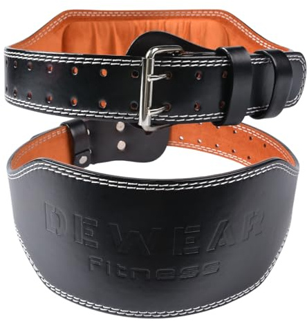 Gewichthebergürtel aus Leder, 10,2 cm & 15,2 cm gepolsterte Lendenwirbelstütze, 10 verstellbare Löcher, ideal für Kreuzheben, Powerlifting, Bodybuilding und Kniebeugen (15,2 cm, Schwarz, XXL (104,1 cm