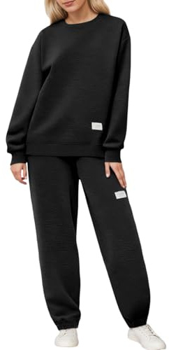 Lggwunsi Tuta Sportiva Donna Completa 2 Pezzi Tuta Primavera Ginnastica Elegante Morbida Felpa + Pantaloni Casual Comodi Abbigliamento per Jogging Correre Fitness M-5XL
