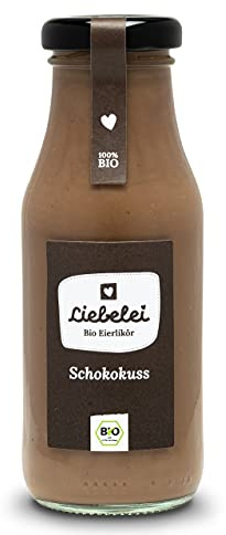 LIEBELEI - Bio Eierlikör Schokolade, 0.2l cremiger Bio Eierlikör mit edelstem Kakao verfeinert, 14% Vol., Milder Schokoladenlikör, Geschenk für Weihnachten und Ostern