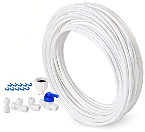 Tspkey 10 M Water Supply Pipe Tube Fridge Connector Kit for European Style Double Fridge Refrigerator (1/4 Pipe)