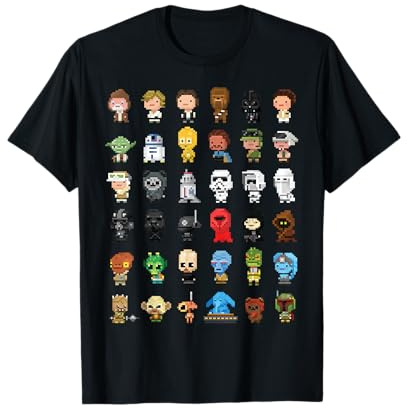 Star Wars Characters Pixelated 8-Bit T-Shirt