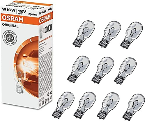 10x Original W16W 12V 921 Standard Ersatz Halogen Birne für Bremslicht Hecklicht Rückfahrlicht Nebelleuchte vorne Blinker vorne hinten und seitlich E-geprüft