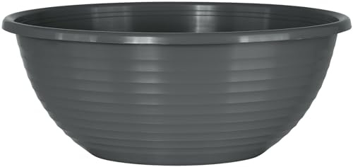 Geli GmbH Pflanzschale Standard rund aus Kunststoff, Farbe:anthrazit, Durchmesser:52 cm