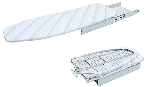 ZHOUHONG Tablas de Planchar Tabla de Planchar Plegable para cajón extraíble, Tabla con Funda para Centro de Planchado Integrado Giratoria(Size:37.4'' x 11.8'',Color:Raya Blanca)