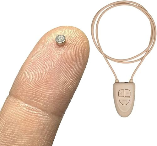 Oreillettes cachées aimant V4 + collier Bluetooth avec microphone (couleur chair)