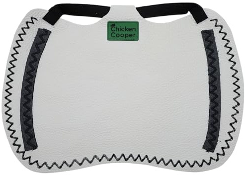 Chicken Cooper Hühnersattel, Hühnerweste, Federschutz, Geflügel Rückenschutz, Echtleder Handgemacht (1, Cremefarben Wellennaht Schwarz, XL)