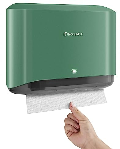 modunful Dispensador de Toallas de Papel montado en la Pared, dispensador de Toallas de Papel multipliegue, Soporte para Toallas de Papel Plegable en C para baño, instalación sin Agujeros, Cubierta