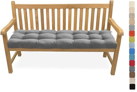 Lsjoaw Bankauflage Bankkissen 110X45X6CM Sitzauflage Sitzkissen Bank Bankpolster Sitzpolster Auflage für Gartenbank Sitzbank & Hollywoodschauke Outdoor/Indoor,Color#9 Grau