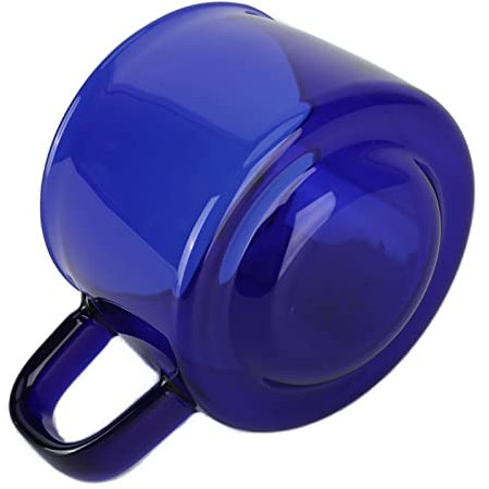 Tasse à café Boisson Ménage Poignée Transparente Tasse Borosilicate avec Verre de Carte d'Eau pour Boisson Cocktail 250 Ml Verres à Eau à Tige (Bleu)