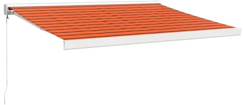 vidaXL Markise Einziehbar Orange und Braun 3,5x2,5 m Stoff & Aluminium