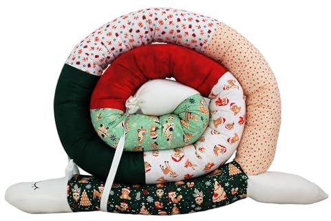 Bettschlange/Bettschnecke XXL (Motiv Schneemann grün) Länge 250cm **personalisierbar**